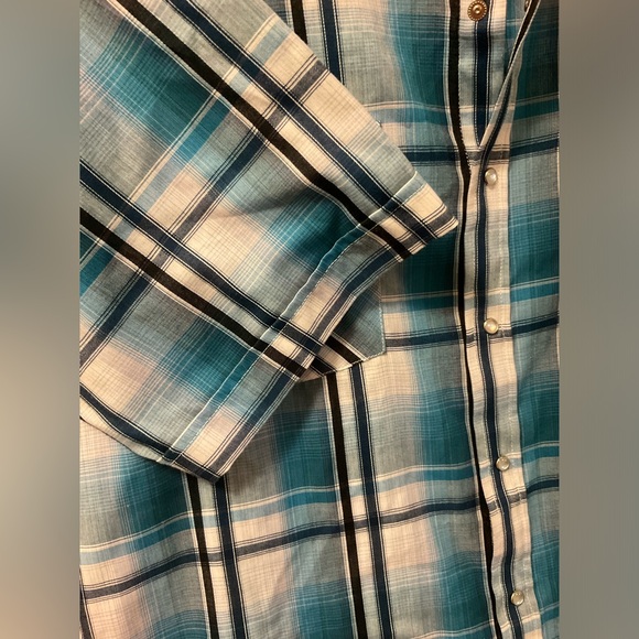 Vintage Ely Cattleman Pearl Snap Western Shirt Short Sleeve Button Up Size Large - Picture 5 of 6